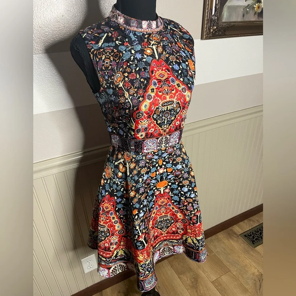 NWOT Vibrant Multicolor Sleeveless Mini Dress - Picture 5 of 15